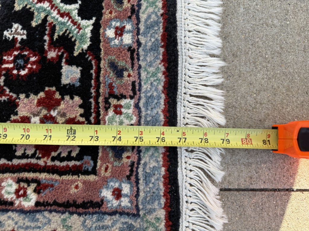 6x6 "Square" Hand-Knotted Red & Black Heriz Style Rug 6x6 "Square" Hand-Knotted Red & Black Heriz Style Rug