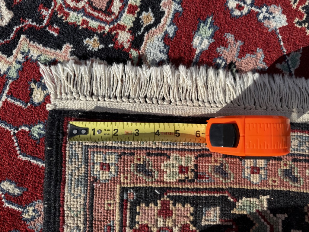 6x6 "Square" Hand-Knotted Red & Black Heriz Style Rug 6x6 "Square" Hand-Knotted Red & Black Heriz Style Rug