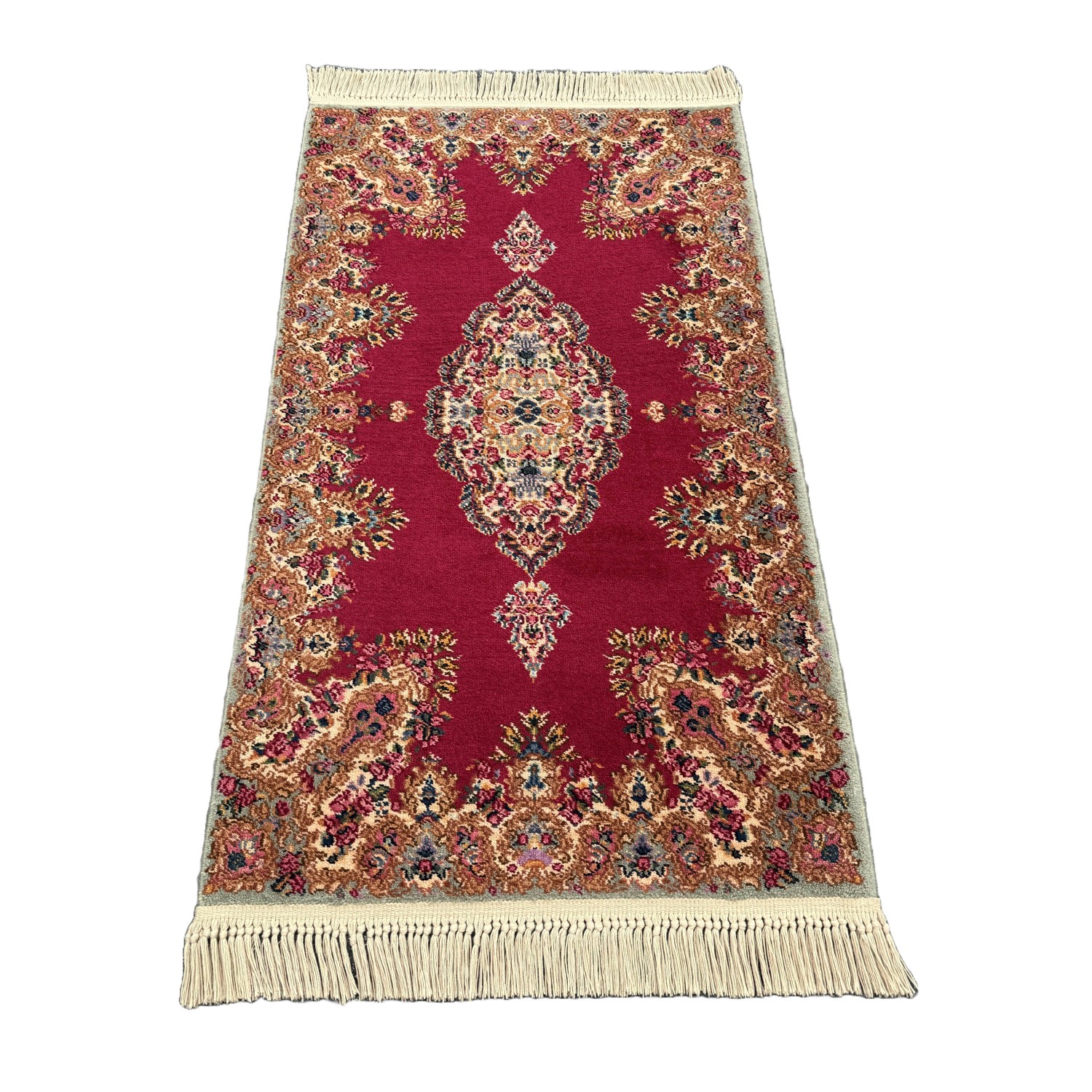 3x6 Karastan Kirman Red Medallion #762 Wool Area Rug 3x6 Karastan Kirman Red Medallion #762 Wool Area Rug