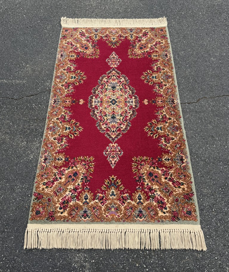 3x6 Karastan Kirman Red Medallion #762 Wool Area Rug 3x6 Karastan Kirman Red Medallion #762 Wool Area Rug
