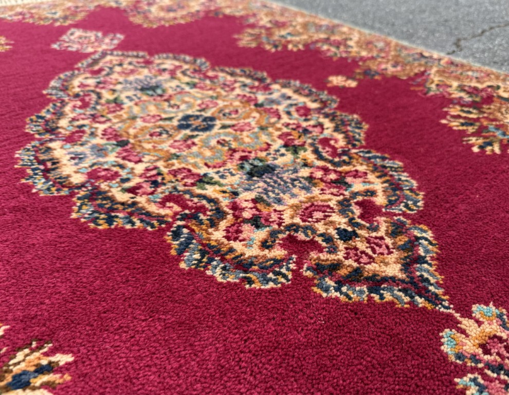 3x6 Karastan Kirman Red Medallion #762 Wool Area Rug 3x6 Karastan Kirman Red Medallion #762 Wool Area Rug