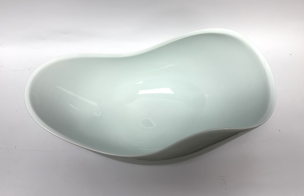 Japanese Porcelain Organic-Form Bowl New in Wooden Box Japanese Porcelain Organic-Form Bowl New in Wooden Box