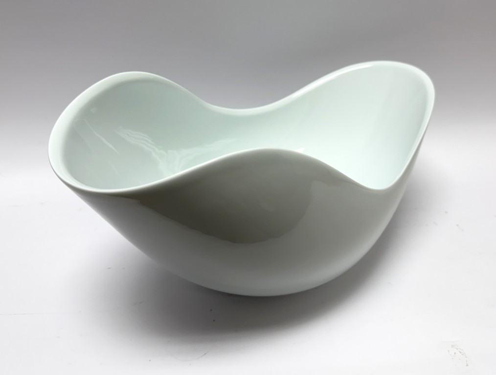 Japanese Porcelain Organic-Form Bowl New in Wooden Box Japanese Porcelain Organic-Form Bowl New in Wooden Box