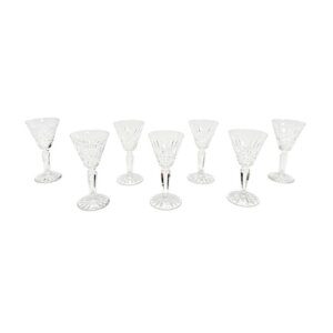 Set of 7 Waterford Cut Crystal Glenmore Cordial Glasses