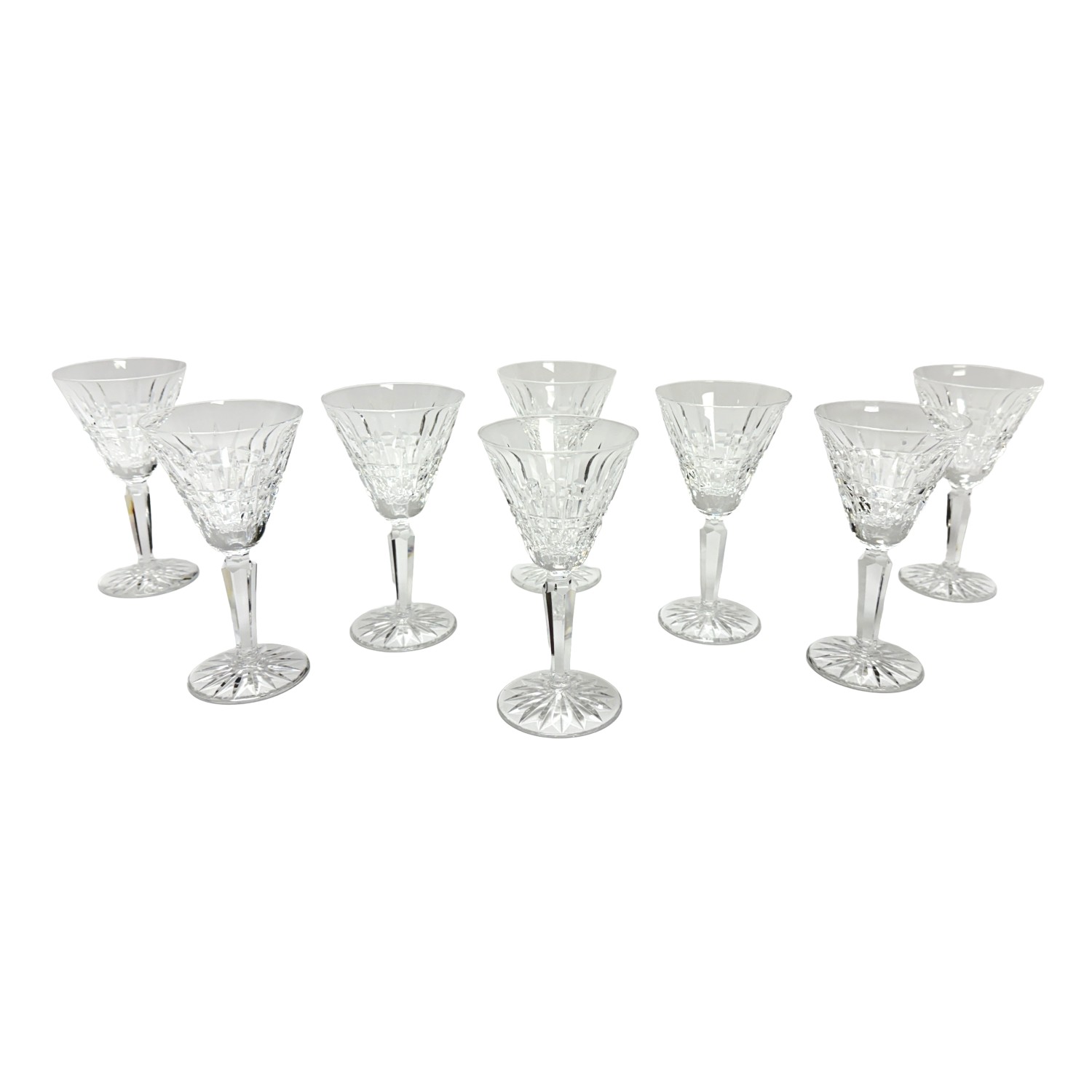 Set of 8 Waterford Cut Crystal Glenmore Claret Wine Glasses Set of 8 Waterford Cut Crystal Glenmore Claret Wine Glasses