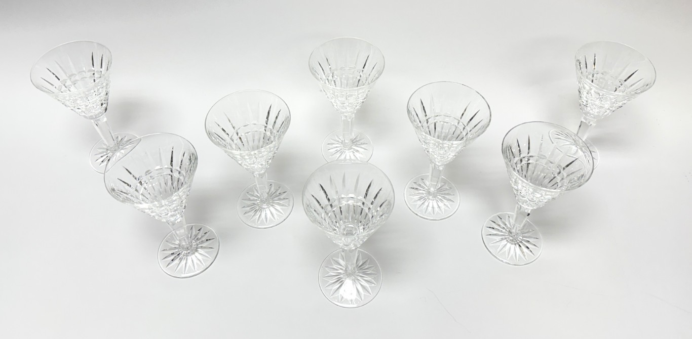 Set of 8 Waterford Cut Crystal Glenmore Claret Wine Glasses Set of 8 Waterford Cut Crystal Glenmore Claret Wine Glasses