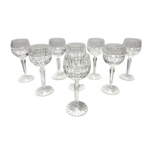 Set of 8 Waterford Cut Crystal Glenmore Hock Wine Glasses