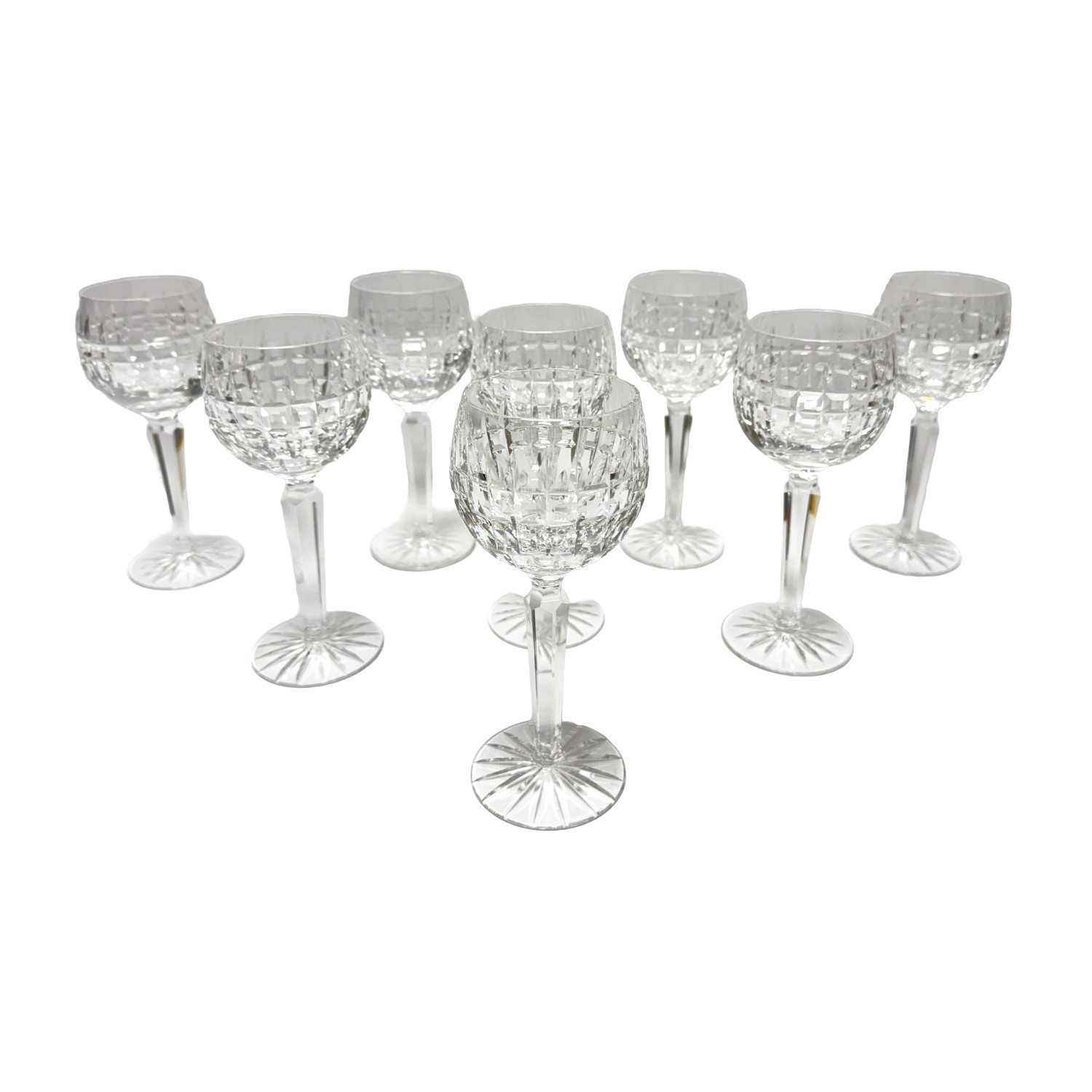 Set of 8 Waterford Cut Crystal Glenmore Hock Wine Glasses Set of 8 Waterford Cut Crystal Glenmore Hock Wine Glasses