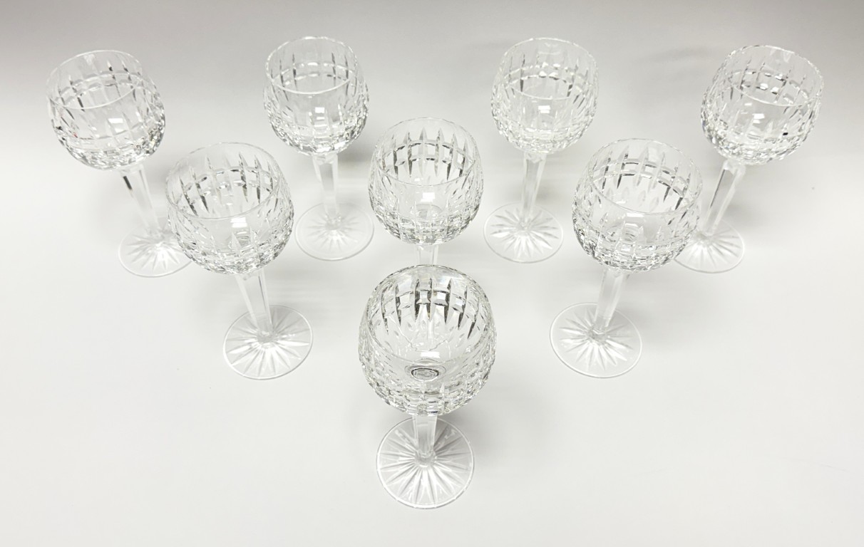 Set of 8 Waterford Cut Crystal Glenmore Hock Wine Glasses Set of 8 Waterford Cut Crystal Glenmore Hock Wine Glasses