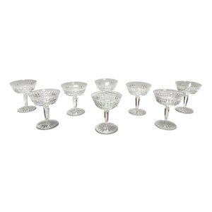 Set of 8 Waterford Cut Crystal Glenmore Champagne Coupes