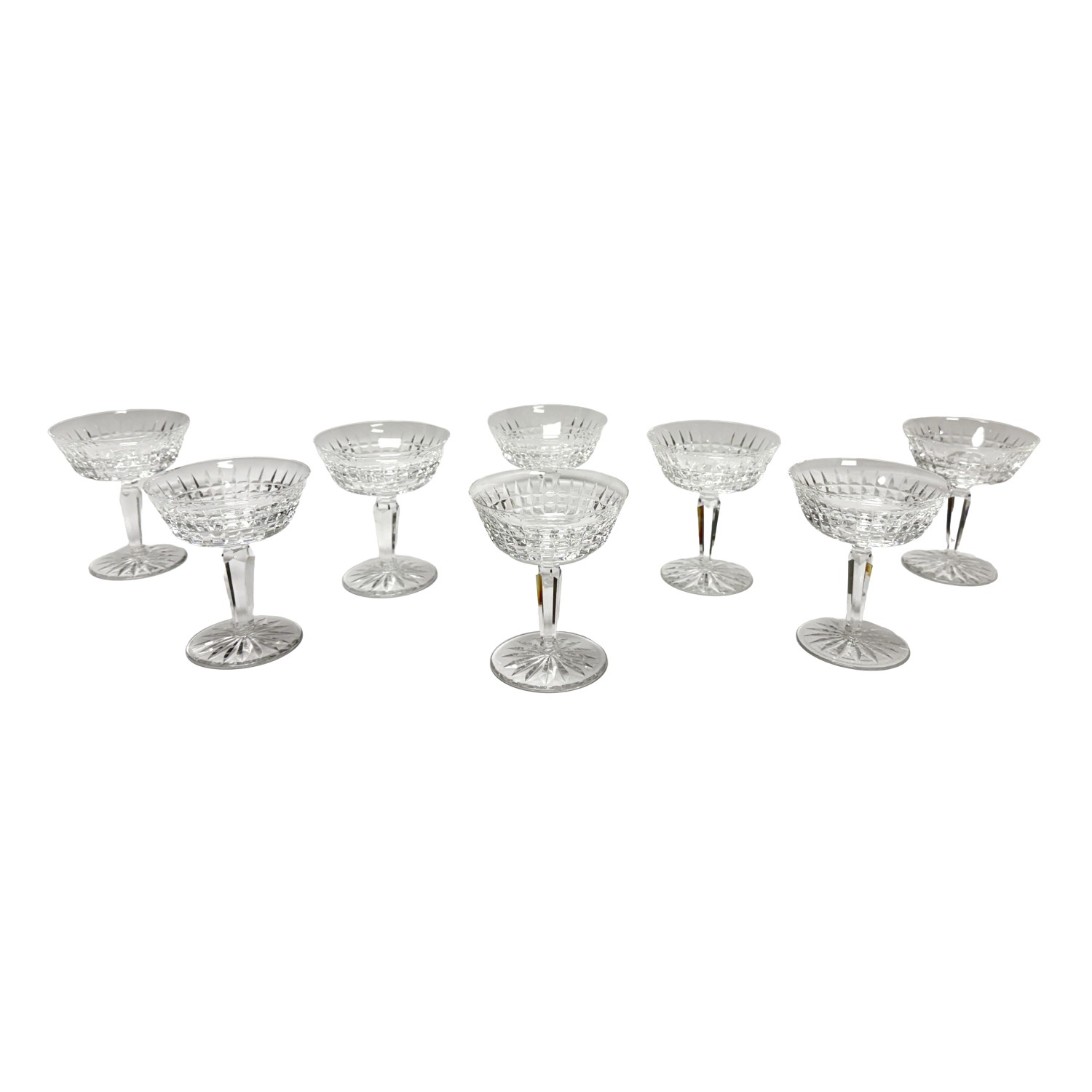Set of 8 Waterford Cut Crystal Glenmore Champagne Coupes Set of 8 Waterford Cut Crystal Glenmore Champagne Coupes