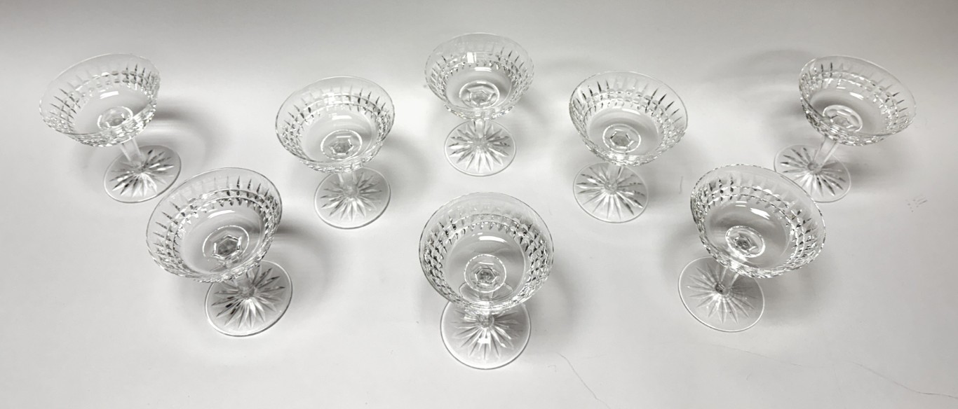 Set of 8 Waterford Cut Crystal Glenmore Champagne Coupes Set of 8 Waterford Cut Crystal Glenmore Champagne Coupes