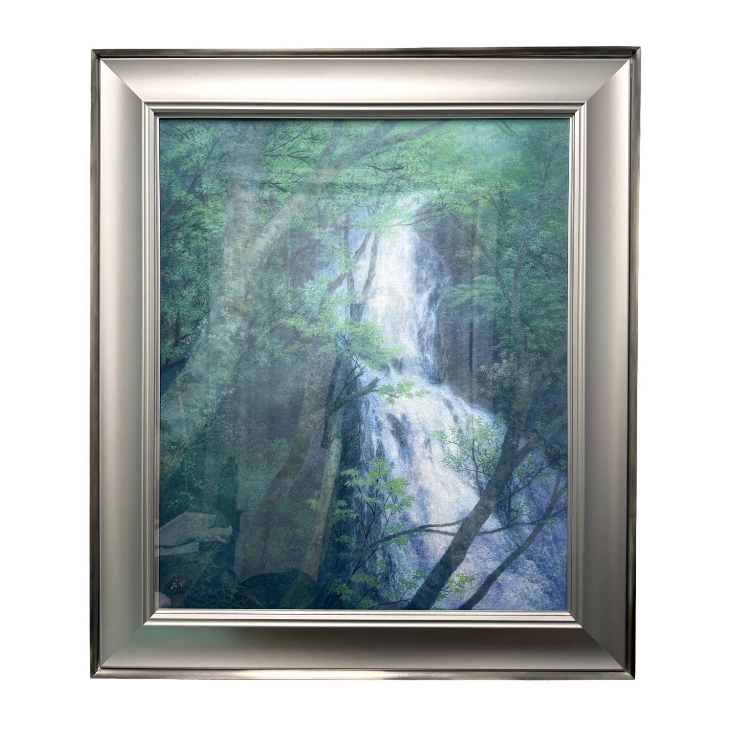 Original Oil Pastel Titled Waterfall Among Trees by Hiroki Uchida Original Oil Pastel Titled Waterfall Among Trees by Hiroki Uchida