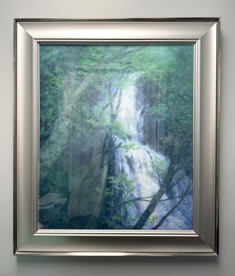 Original Oil Pastel Titled Waterfall Among Trees by Hiroki Uchida Original Oil Pastel Titled Waterfall Among Trees by Hiroki Uchida