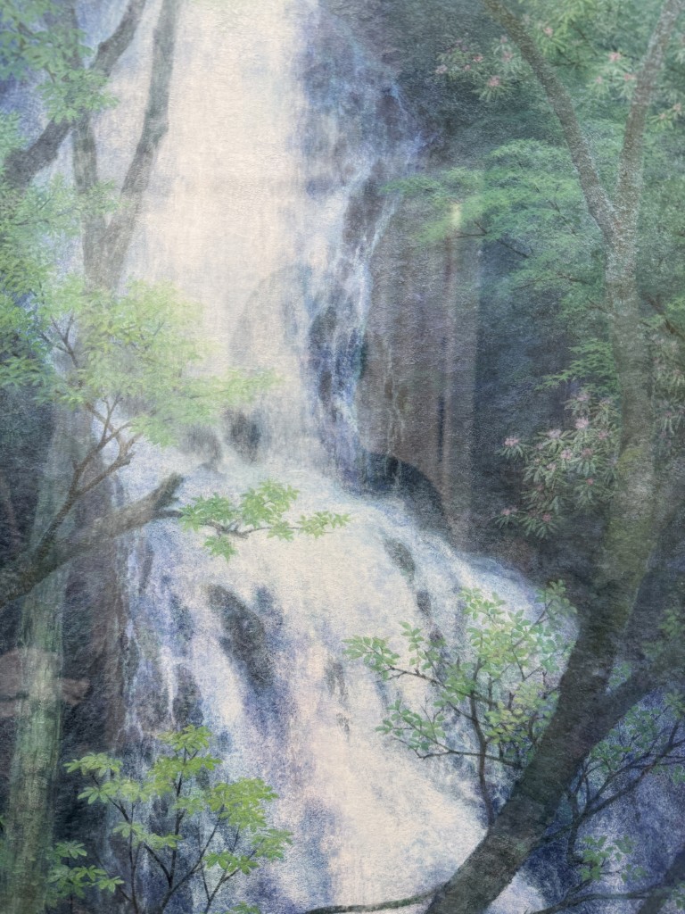 Original Oil Pastel Titled Waterfall Among Trees by Hiroki Uchida Original Oil Pastel Titled Waterfall Among Trees by Hiroki Uchida