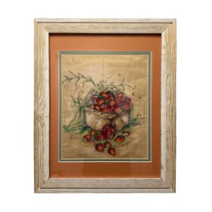 Original Pen and Watercolor Still Life of Strawberries