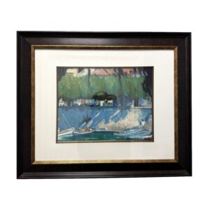 Original Impressionist Harbor Scene Signed D. Harkins