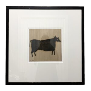 Giclee of Cow by St. John in Distressed Frame