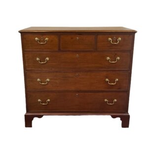 English 19th Century Mahogany Three Over Three Drawer Chest