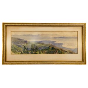 Original Signed Watercolor 'View from Brummana Lebanon Looking Southwest Over Beirut' Joyce Ord-Brown