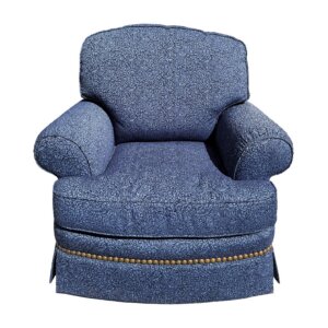 Custom Upholstered Blue Club Chair