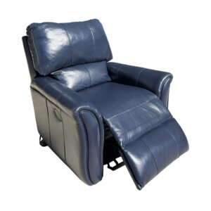 Blue Leather Electric Recliner