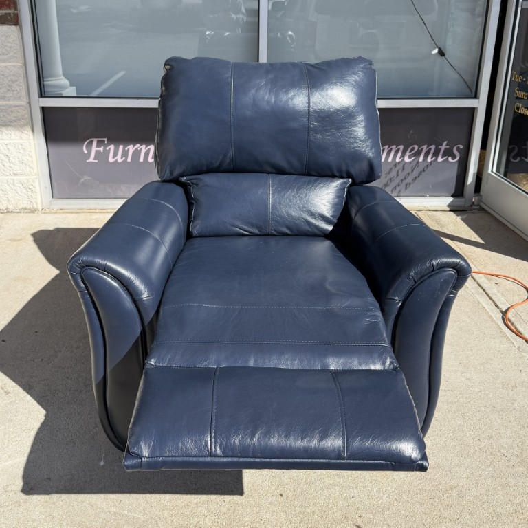 Blue Leather Electric Recliner Blue Leather Electric Recliner