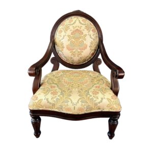 Louis XVI Style Floral Upholstered Fauteuil Armchair
