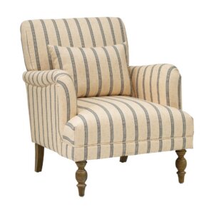 New Striped Linen Accent Arm Chair