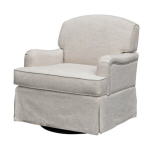 New Cream Swivel Glider Skirted Arm Chair