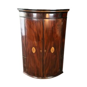 18th Century Inlaid Mahogany Hanging Corner Cabinet