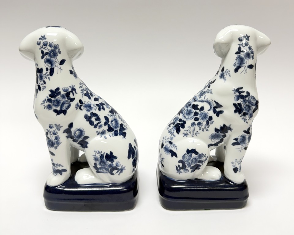 Pair of Blue and White Staffordshire Style Dogs Pair of Blue and White Staffordshire Style Dogs