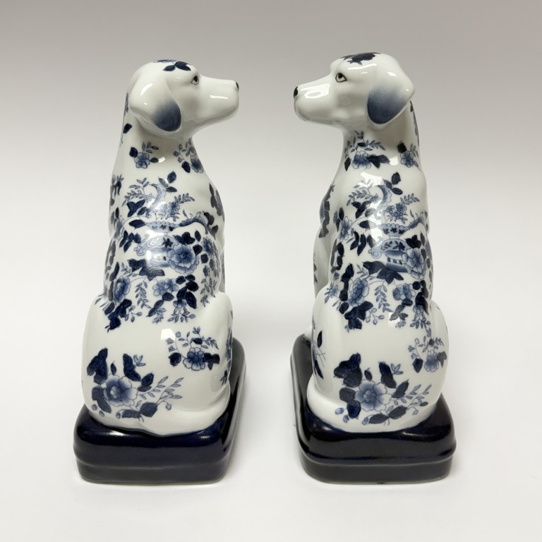 Pair of Blue and White Staffordshire Style Dogs Pair of Blue and White Staffordshire Style Dogs