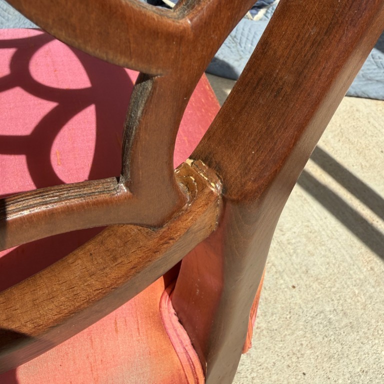 7 Piece 5ft Round Dining Set with Coral Upholstery 7 Piece 5ft Round Dining Set with Coral Upholstery