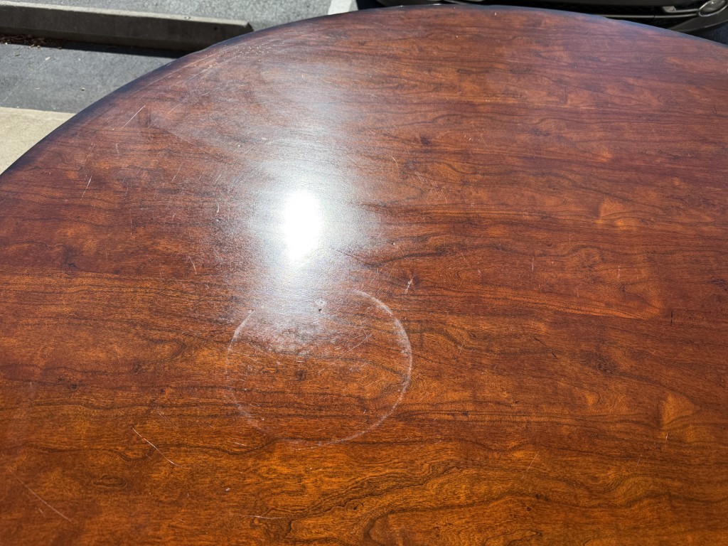 7 Piece 5ft Round Dining Set with Coral Upholstery 7 Piece 5ft Round Dining Set with Coral Upholstery