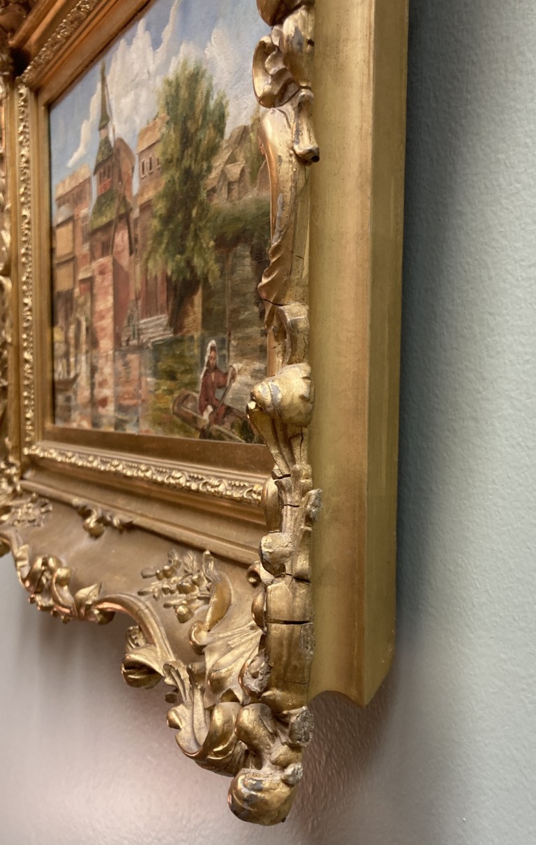 Ornately Framed Original Signed and Dated Oil Painting of Venetian Scene Ornately Framed Original Signed and Dated Oil Painting of Venetian Scene