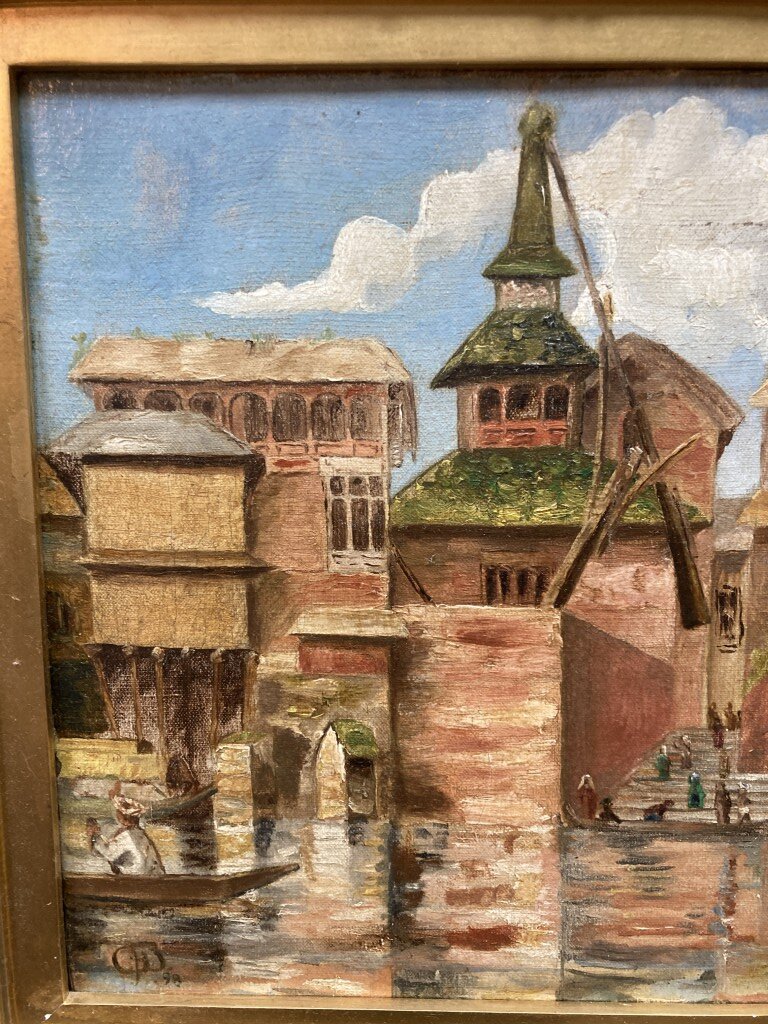 Ornately Framed Original Signed and Dated Oil Painting of Venetian Scene Ornately Framed Original Signed and Dated Oil Painting of Venetian Scene