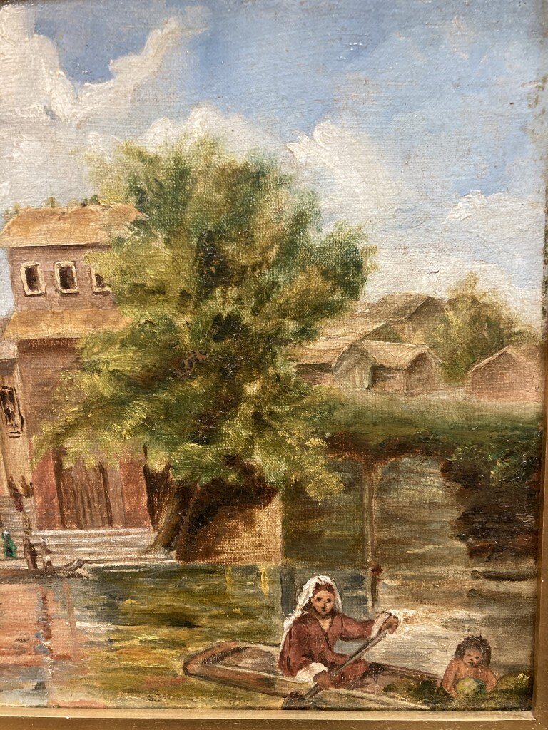 Ornately Framed Original Signed and Dated Oil Painting of Venetian Scene Ornately Framed Original Signed and Dated Oil Painting of Venetian Scene
