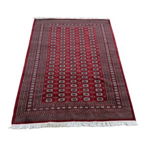 6x9 Red Bokhara Hand-Knotted Area Rug