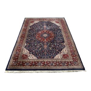9x12 Hand-Knotted Blue Persian Tabriz-Style Area Rug