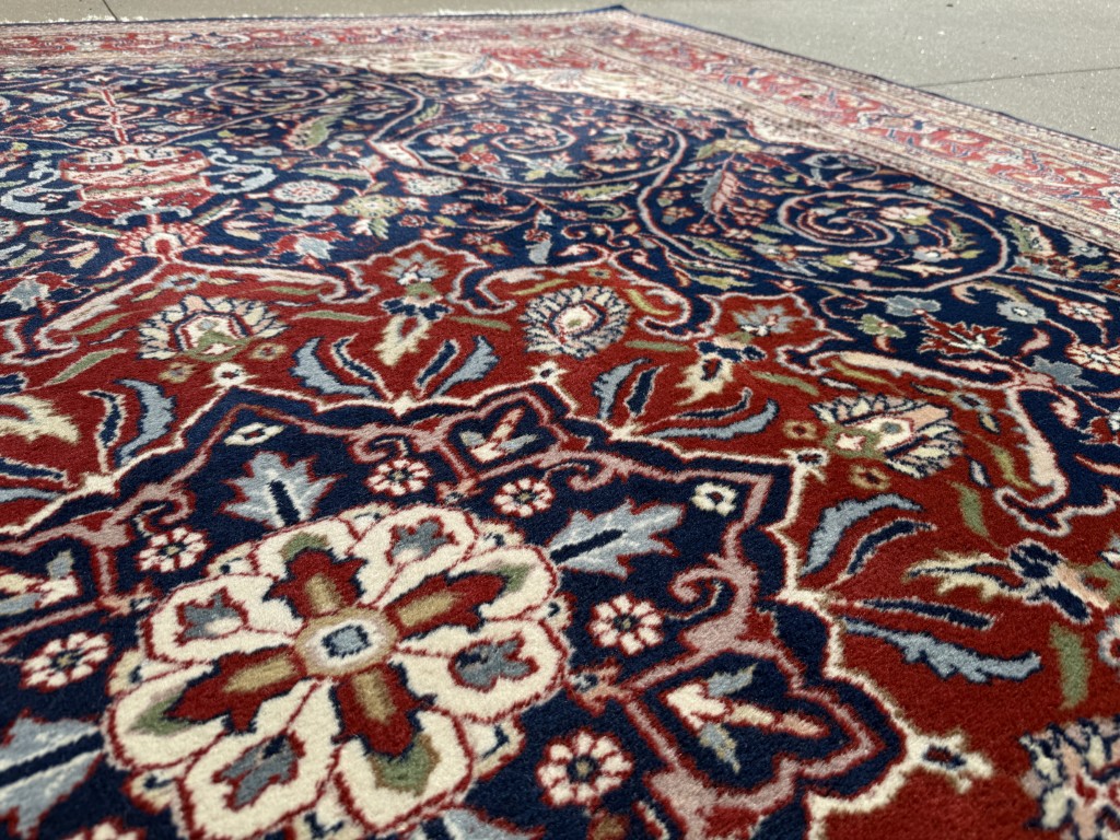 9x12 Hand-Knotted Blue Persian Tabriz-Style Area Rug 9x12 Hand-Knotted Blue Persian Tabriz-Style Area Rug