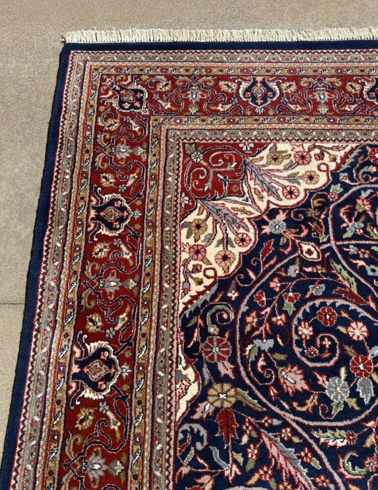 9x12 Hand-Knotted Blue Persian Tabriz-Style Area Rug 9x12 Hand-Knotted Blue Persian Tabriz-Style Area Rug