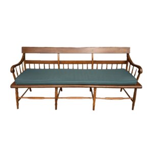 Antique Spindle-Back Bench with Cushion