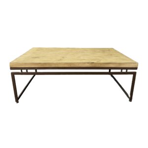 Modern Gray Wood and Iron Coffee Table