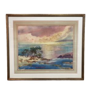 Original Watercolor of Coastal Scene by Lucille Howard (1885-1960)