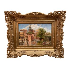 Ornately Framed Original Signed and Dated Oil Painting of Venetian Scene
