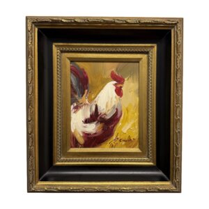 Original Oil Portrait of a Rooster on Canvas
