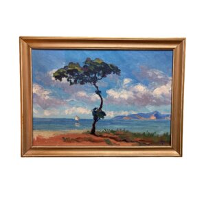 Original Oil Painting of Island Landscape Signed SMR