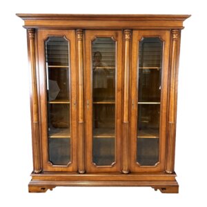 Monumental 3-Door Library Bookcase with Columns