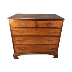 18th Century 5 Drawer Solid Mahogany Chest with Twisted Pulls